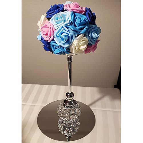 WGVI WGV Large Round Mirror Plate 16\" Diameter, 4 mm Thickness, Frameless Sanded Edges, Quality Thick Candle Tray, Home Event Party Wedding Table Centerpiece Wall Decor, 1 Piece