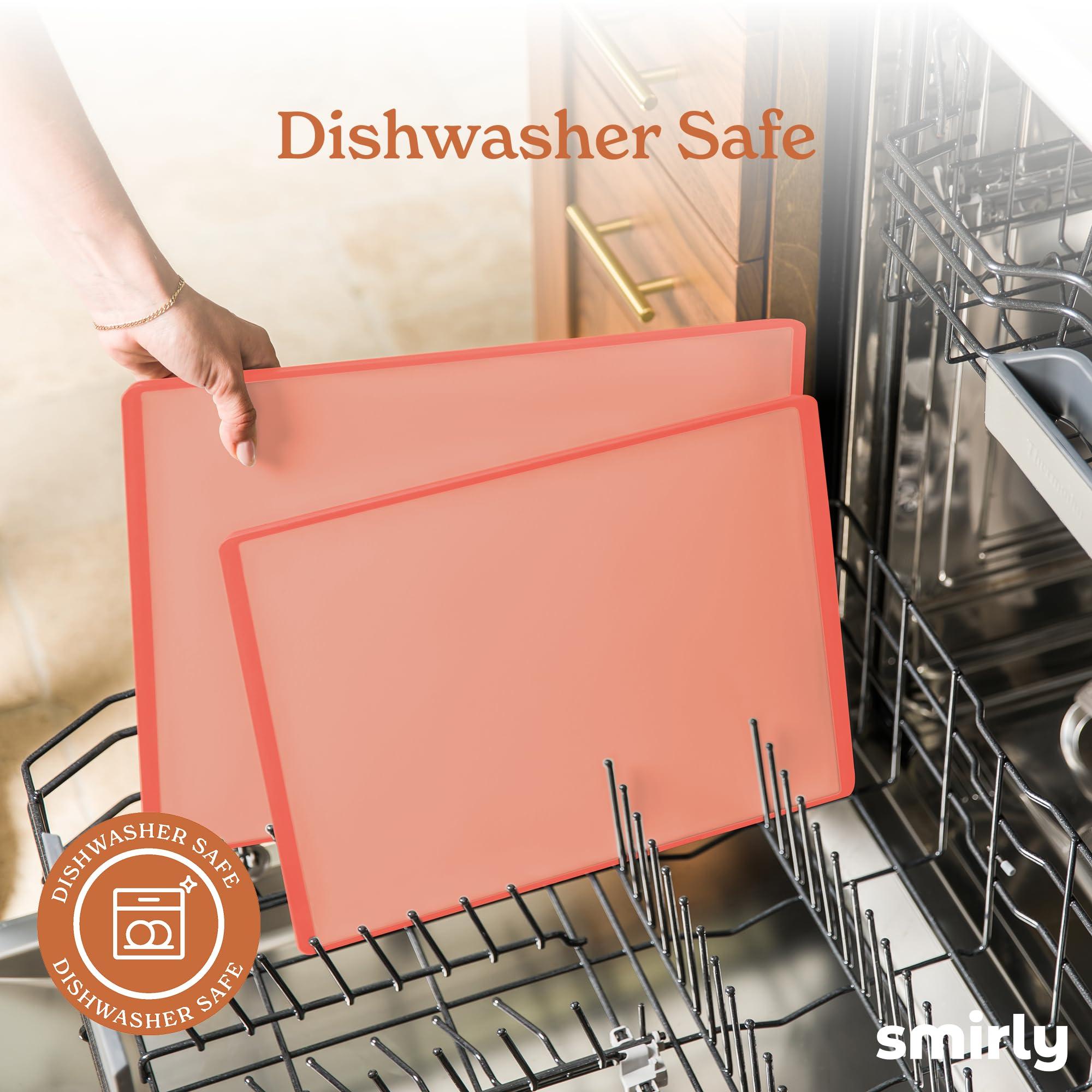 SMIRLY SMIRLY Plastic Cutting Board Set With Holder, Dishwasher Safe Plastic Cutting Boards Set for Kitchen, Cutting Boards for Kitchen - Plastic Chopping Board Set