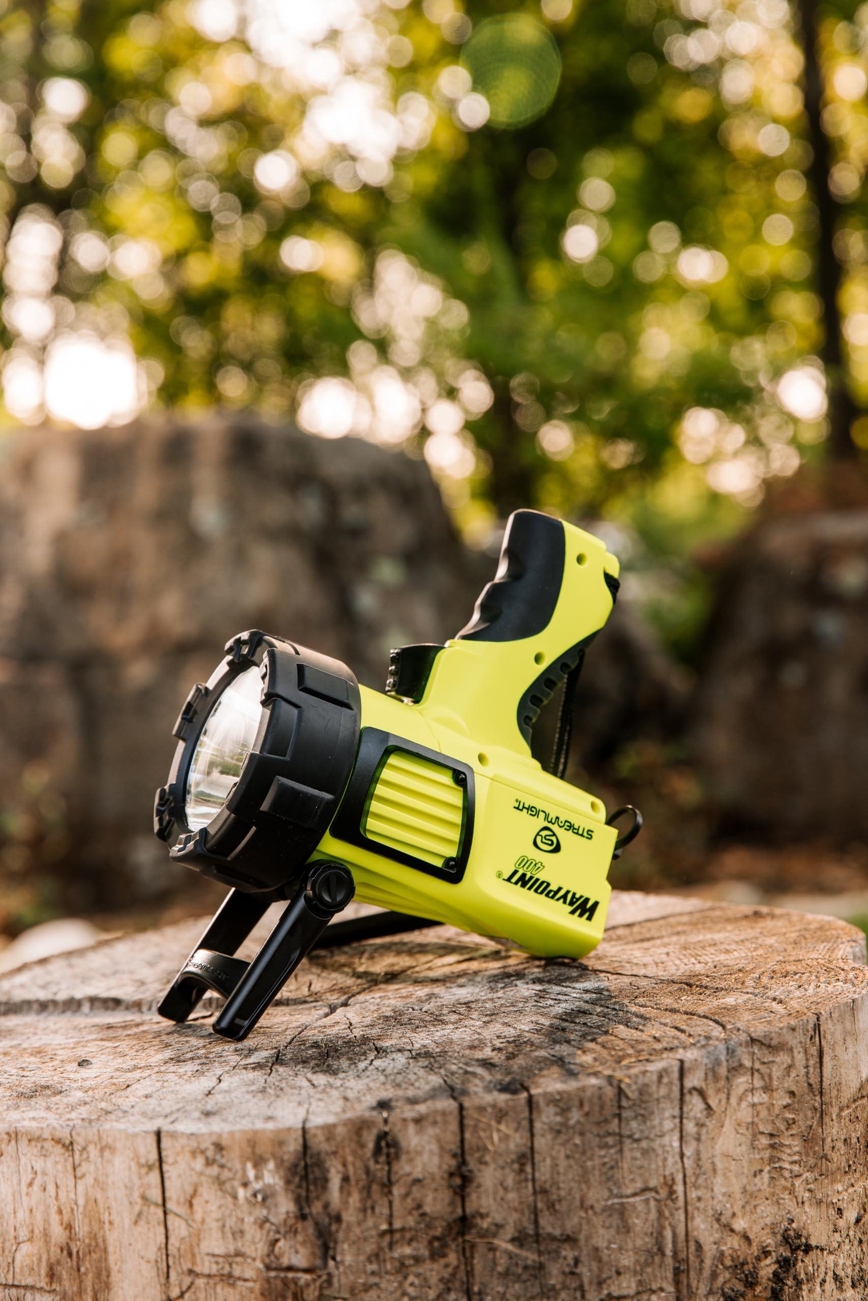 Streamlight Streamlight 44910 Waypoint 400 Rechargeable 1400-Lumen Long Range Pistol-Grip Spotlight with 120V AC Charger and Polymer Holder/Mount, Yellow