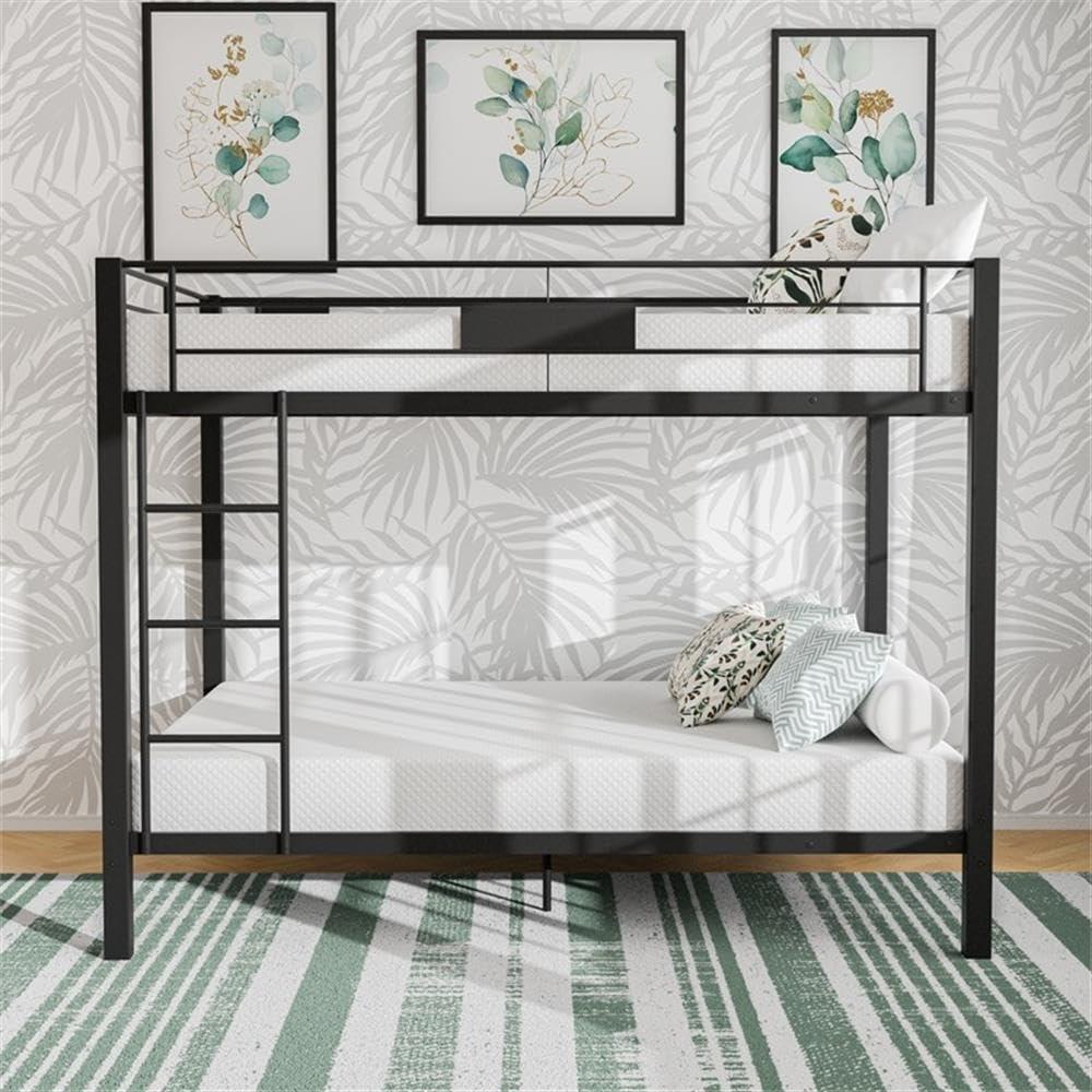 Furniture of America Furniture of America Rivell Metal Queen over Queen Bunk Bed in Black