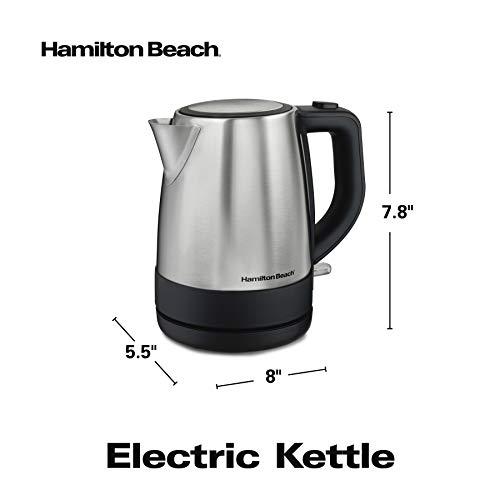 Hamilton Beach Hamilton Beach Electric Tea Kettle, Water Boiler & Heater, 1 L, Cordless, Auto-Shutoff & Boil-Dry Protection, Stainless Steel (40998)