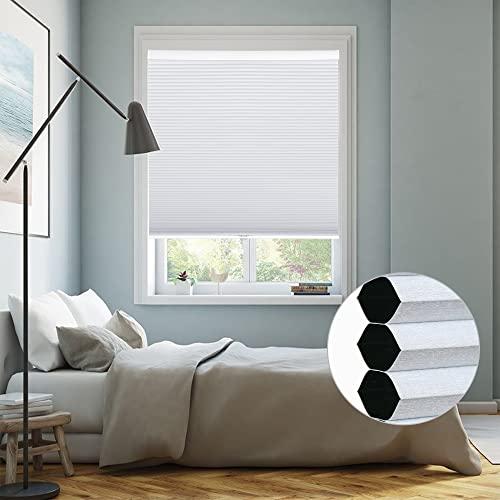 homebox Homebox Cordless 100% Blackout Cellular Shades for Home,Shades for Indoor Windows, Honeycomb Blinds 41" W x 72" H White