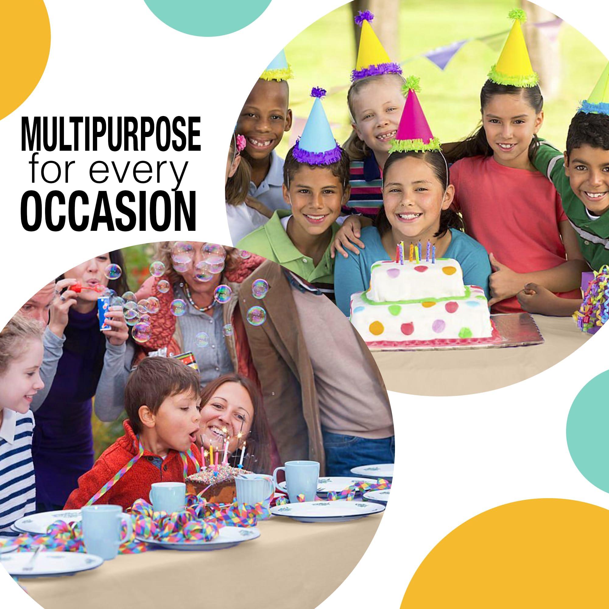 Exquisite Exquisite 54 Inch X 300 Feet Ivory Plastic Table Cover Roll in A Cut - to - Size Box with Convenient Slide Cutter. Cuts Up to 36 Rectangle 8 Feet Plastic Disposable Tablecloths