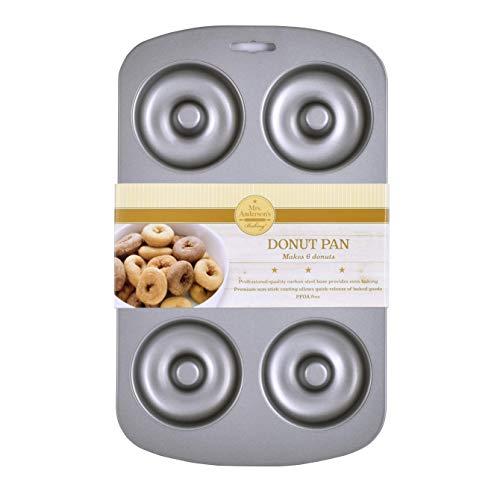 Mrs. Anderson's Baking Mrs. Anderson\'s Baking 6-Cup Donut Pan, Carbon Steel with Non-Stick Coating, PFOA Free, 10.5-Inches x 7-Inches