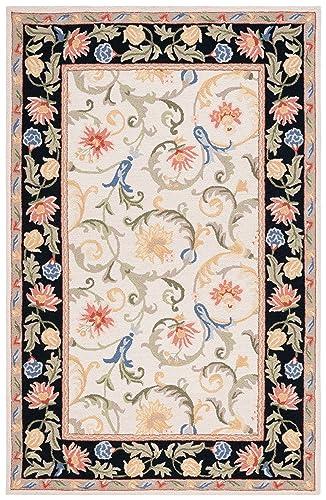 Safavieh SAFAVIEH Chelsea Collection Accent Rug - 2'9" x 4'9", Ivory & Black, Handmade Wool, French Country Design, Ideal for Living Room, Bedroom, Dining Room (HK313A-3)
