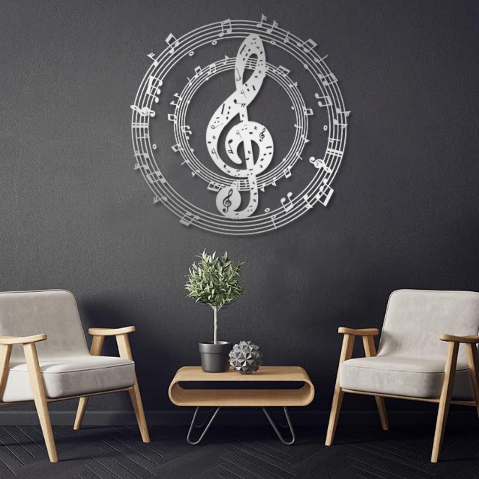 Cadeali Metal Wall Decor, Music Note Wall Art, Wall Art Music Notes, Metal Wall Art Music Notes, Music Note Wall Decor, Music Metal Wall Decor, Musical Wall Art Metal, Music Lover Gift (gold, 23"x23"|60x60cm)
