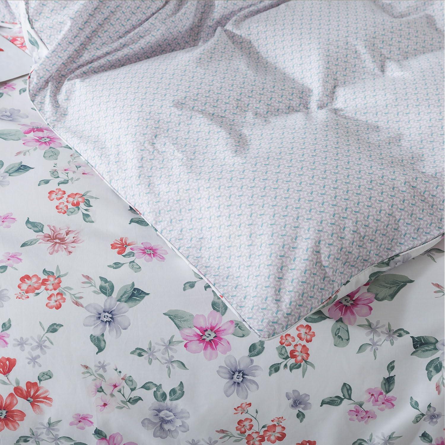 FADFAY FADFAY Floral Duvet Cover Set Twin XL 100% Cotton College Bedding Morning Glories Flower Comforter Cover Set Soft Breathable Farmhouse Dorm Room School Bedding Twin Extra Long with Zipper 3 Pieces