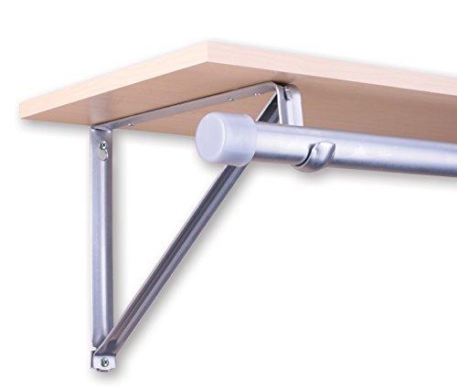 Knape & Vogt Knape & Vogt RP-0045-PM Wall-Mounted Shelf and Rod Bracket, Holds up to 500 Pounds, 12-Inch x 10-Inch, Platinum