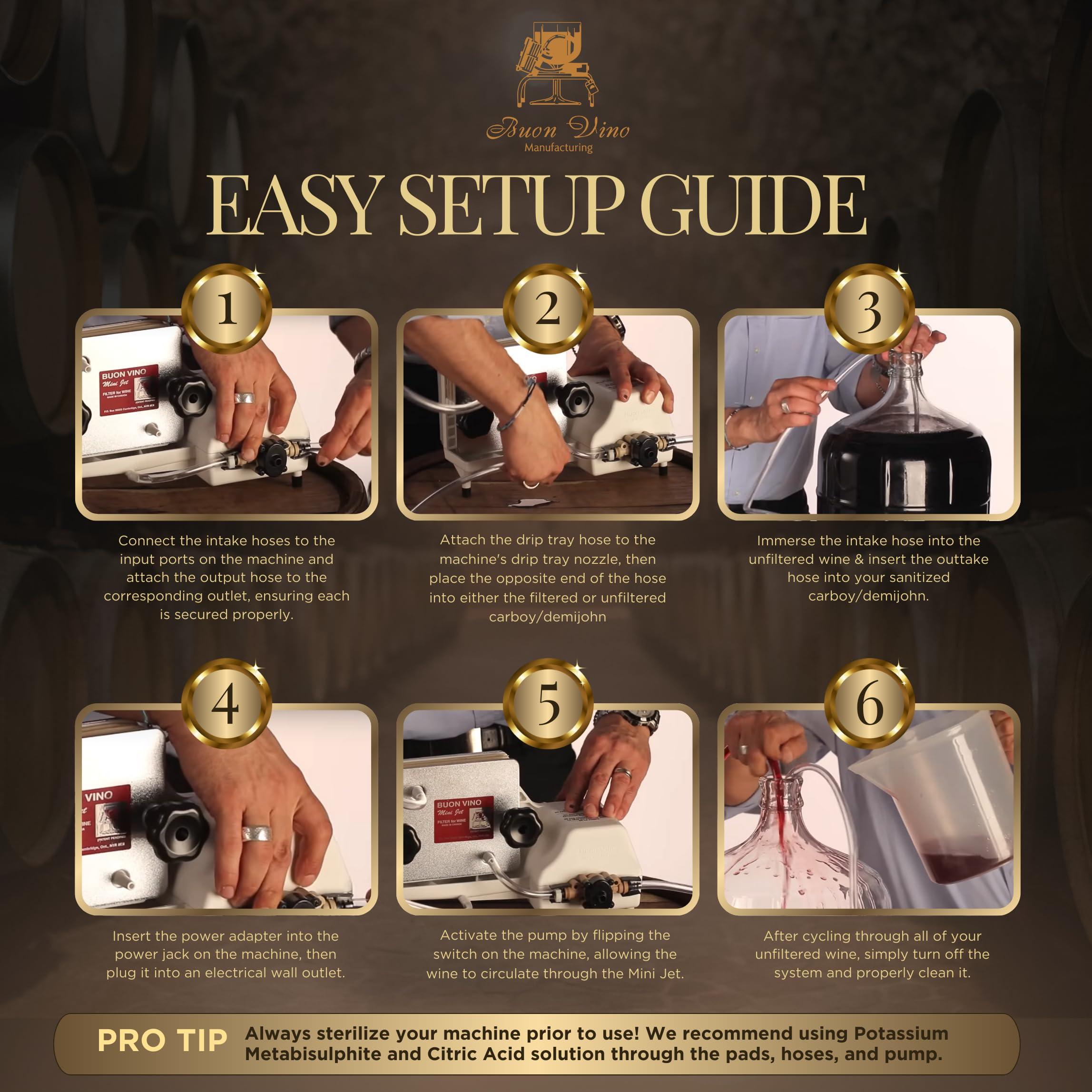 Buon Vino Buon Vino Mini Jet Wine Filter - Easy Bottle Filteration Brewing Kit - Simple Automatic Machine Accessories - Brew System Gadgets - Portable Homebrew Supplies - Electric Filters Bottling Equipment