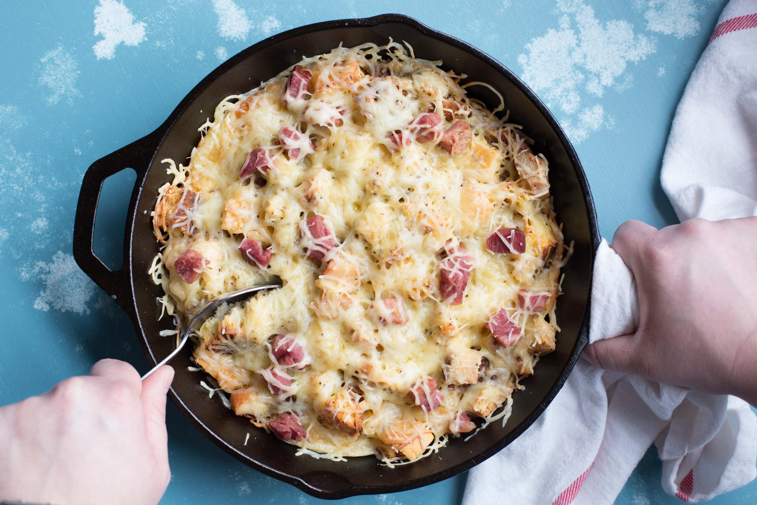 Lodge Lodge 8 Inch Cast Iron Pre-Seasoned Skillet Signature Teardrop Handle - Use in the Oven, on the Stove, on the Grill, or Over a Campfire, Black