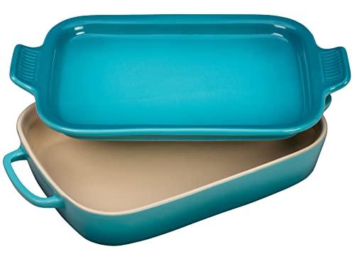 Le Creuset Le Creuset Stoneware Rectangular Dish with Platter Lid, 14 3/4" X 9", Caribbean