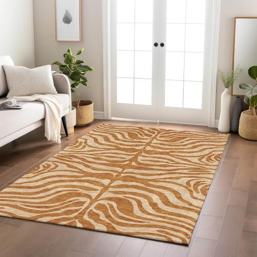 Addison Rugs Addison Rugs Chantille ACN1042 Orange 2'6" x 3'10" Indoor Outdoor Area Rug, Easy Clean, Machine Washable, Non Shedding, Bedroom, Entry, Living Room, Dining Room, Kitchen, Patio Rug