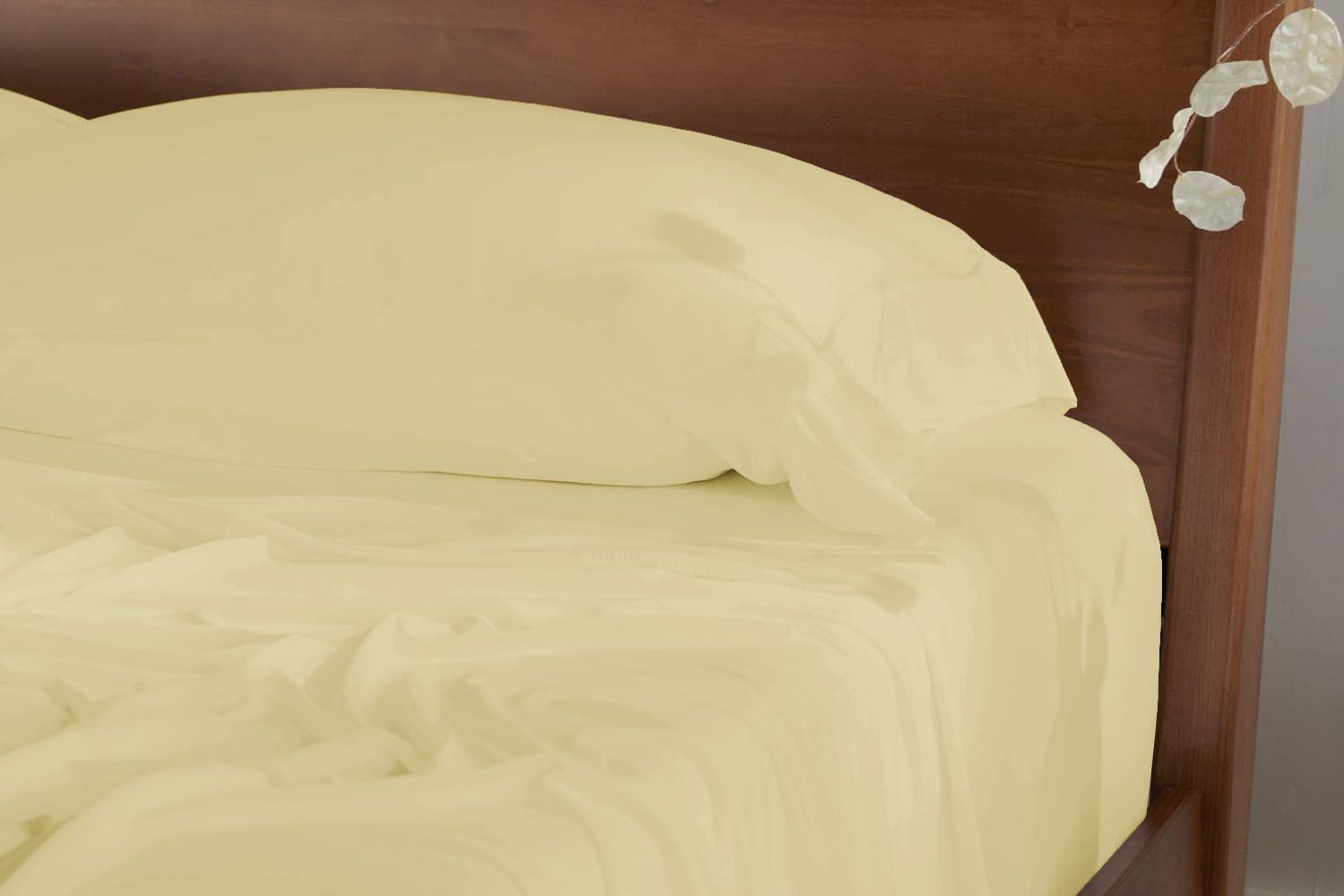 Ashley Mills Ashley Mills Split California King Sheet Set for Adjustable Bed Luxury Sheets, 800 TC 100% Egyptian Cotton Sheets, 5 Piece Split Sheet Set,21\" Deep Pocket, Ivory Solid