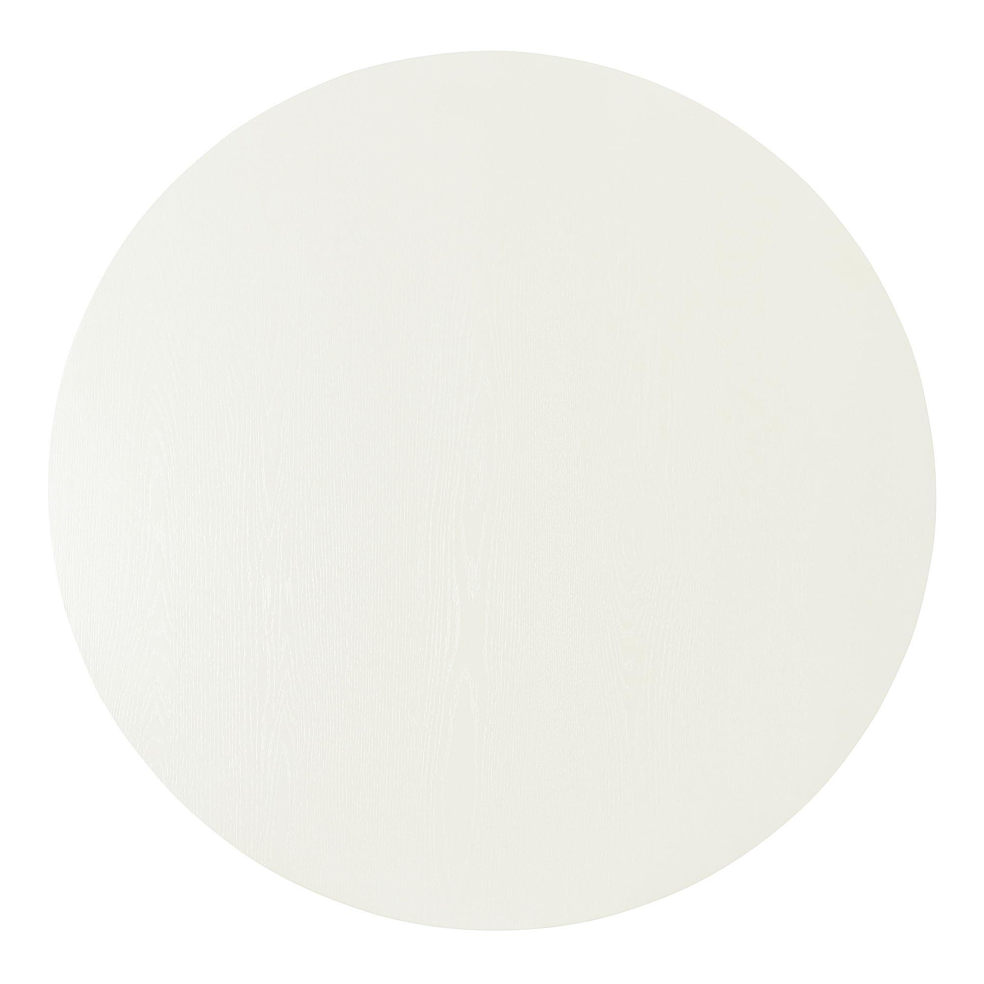 P PURLOVE P PURLOVE Round Dining Table,Farmhouse Style Round Dining Table,Minimalist Elegant Wood Round Kitchen Table for Kitchen Room,White