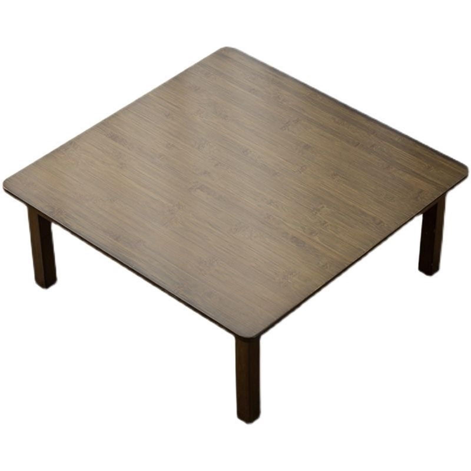 Obriskus Obriskus Small Coffee Table, Square Japanese Floor Table, Short Table Low Table for Sitting on The Floor Small Desk Floor Table for Dining, Drawing, Reading and Writing(24\" D x 24\" W x 12.6\" H)