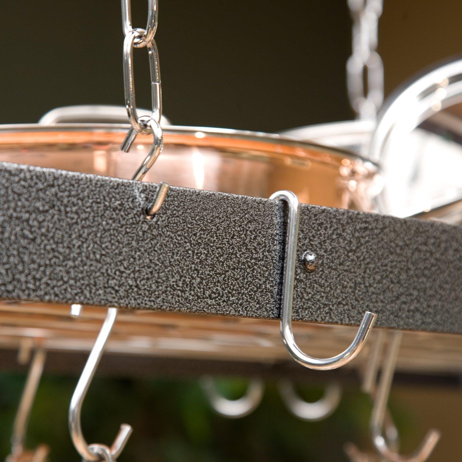 Rogar Rogar Black Rectangle Pot Rack with Grid