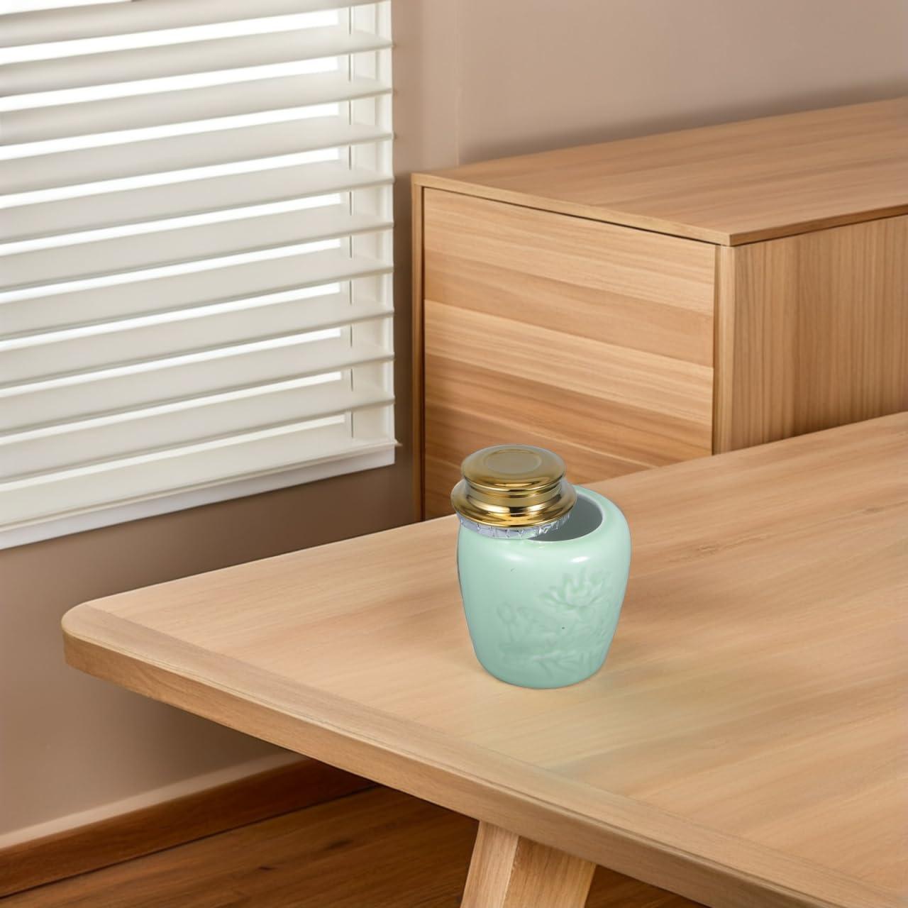 DECHOUS DECHOUS Ceramic Tea Canister Small 24oz Loose Leaf Tea Storage Container Porcelain Tea Canister with Lid for Loose Tea Sealed Ceramic Jar for Home Kitchen Office Tea Coffee Sugar