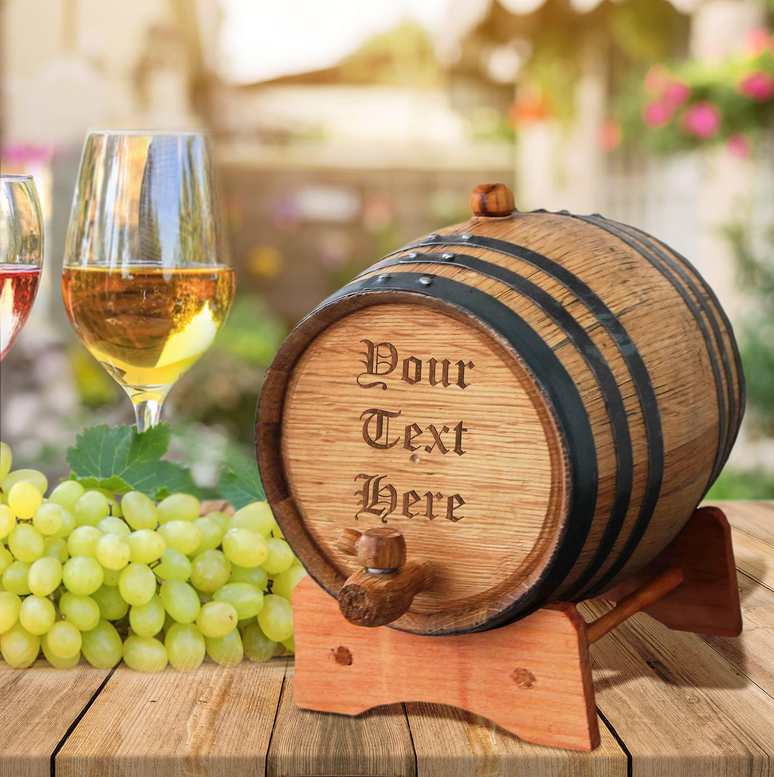 My Personal Memories My Personal Memories Customized Oak Whiskey or Wine Barrel with Engraving - Monogrammed Wedding Groomsmen - Personalized (2 Liter Barrel)