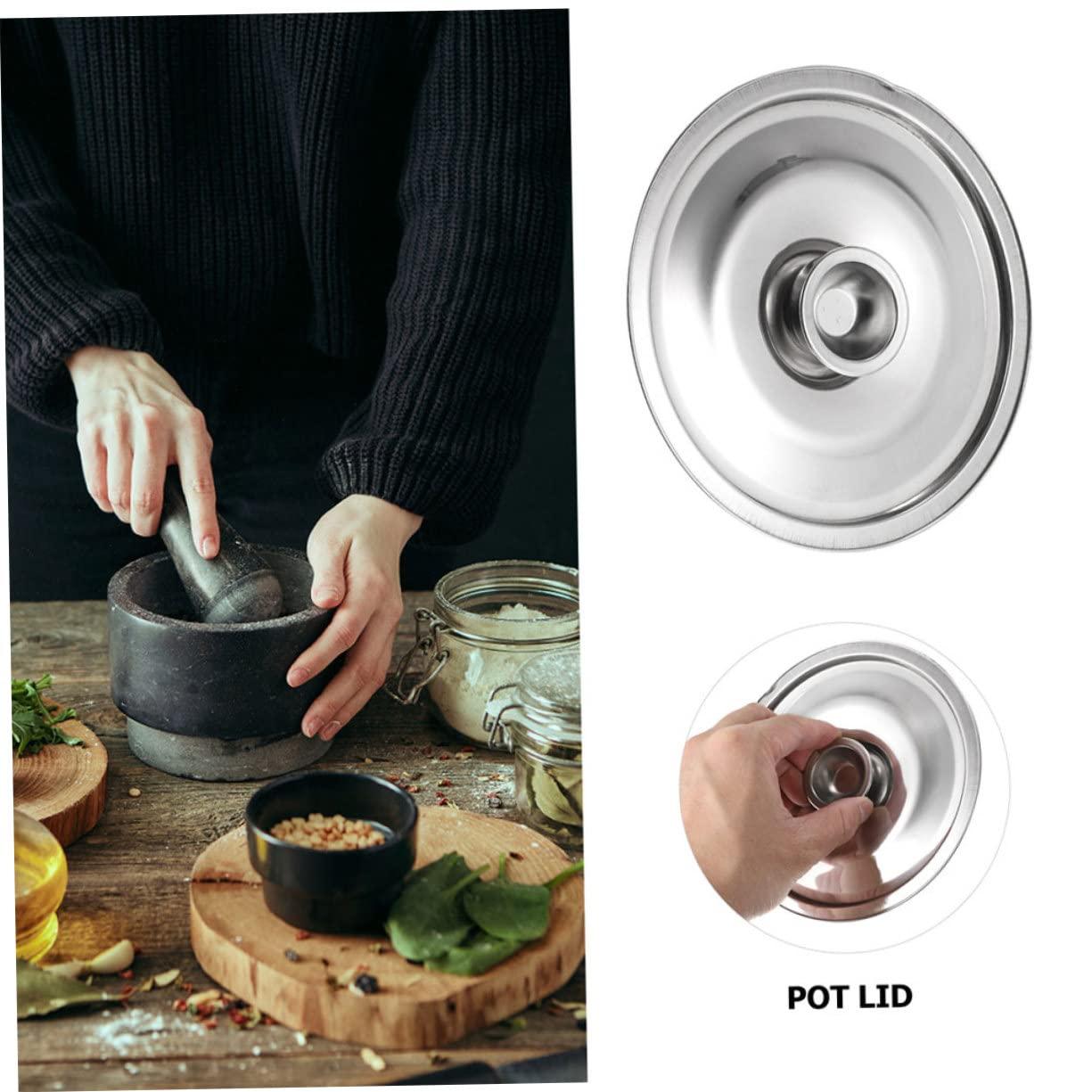 PRETYZOOM PRETYZOOM 2Pcs Metal Pot Cover for Seasoning Pot Oil Pot Lid Anti-Scalding Feature Cooking Pot Lids