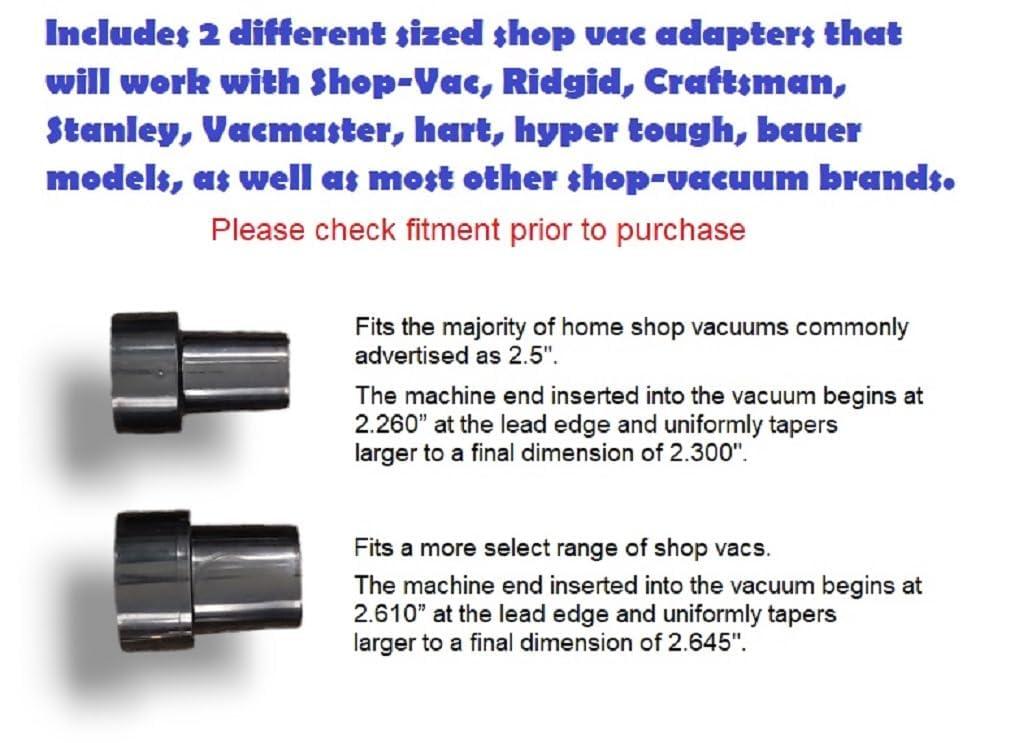 HiDetail HiDetail Shop Vac Extractor Kit with Wand and Hose, Adapter Converts Vacuum to carpet & upholstery Extractor for auto detailing & home, large, silver/black, HIDV2