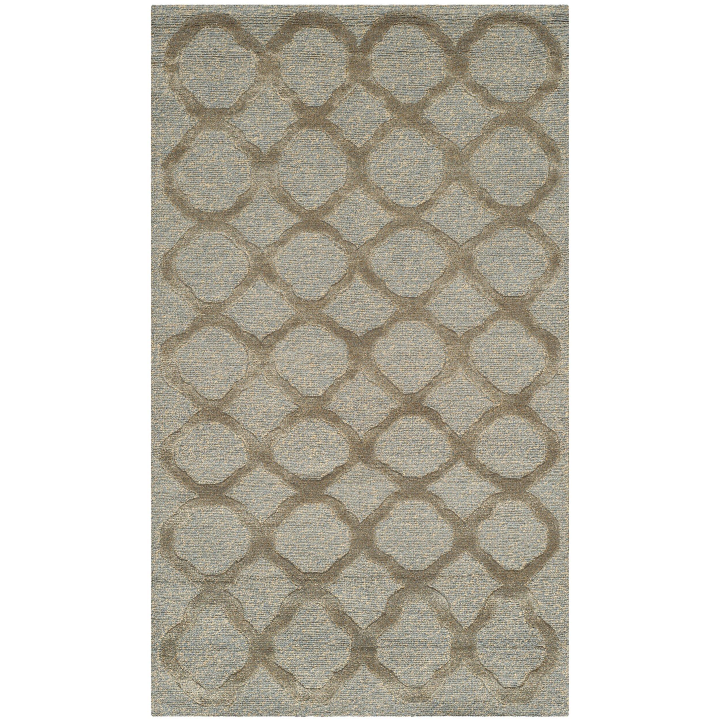 Martha Stewart MARTHA STEWART x SAFAVIEH Martha Stewart Rugs Quatrefoil Rug, Blue Maize, 3' 9" x 5' 9"