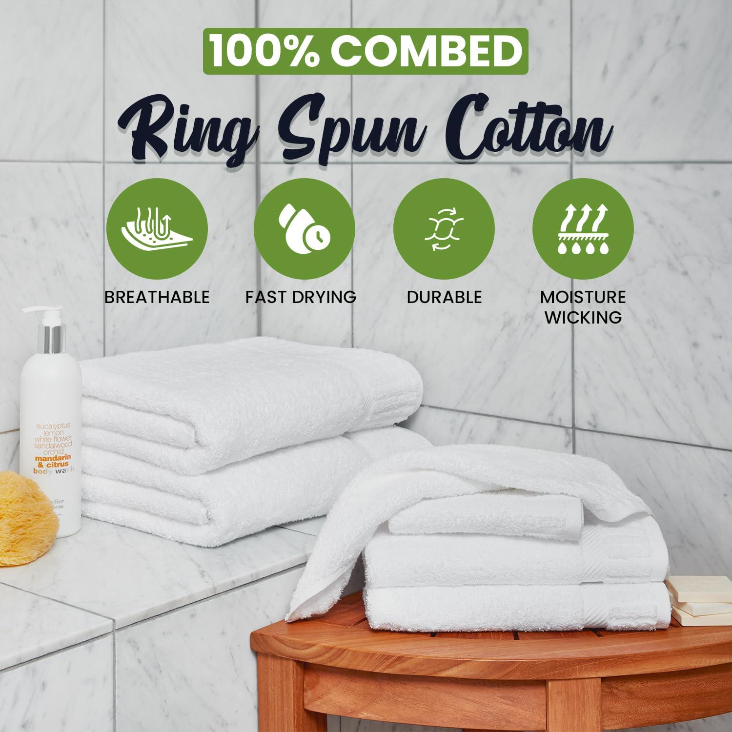belem belem Luxury 36 White Large Bath Sheets Bulk (30x56) - 100% Cotton Towels - Save $149 in Bulk Bath Towels - Wholesale Towels in Bulk - Salon White Towels, Spa Towels and Gym Towels