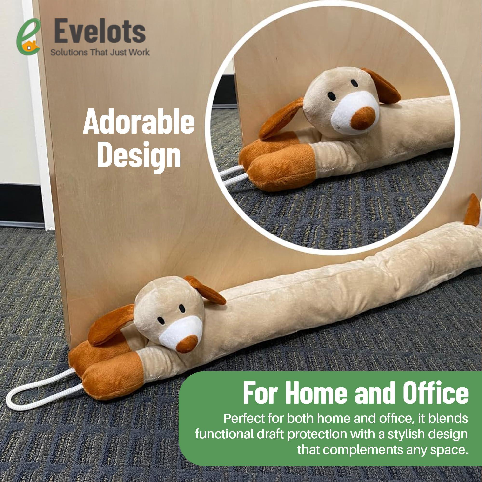 Evelots Evelots Under Door Dog Draft Stopper - Weighted - Keep Cold Air, Warm Air Out - Odor, Noise, Dust, Wind Blocker - Great for Window - Full 38 Inch Long - Heavy Duty Cute Puppy - Hanging Loops