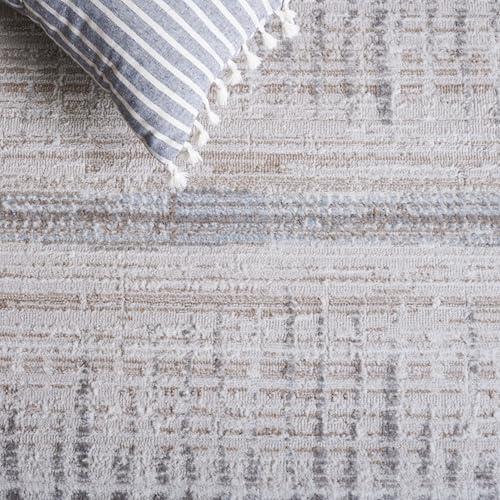 Safavieh SAFAVIEH Mila Collection Area Rug - 5' x 7'6", Beige & Blue, Non-Shedding & Easy Care, Ideal for The Living Room, Bedroom, Dining Room (MIL234B-5)