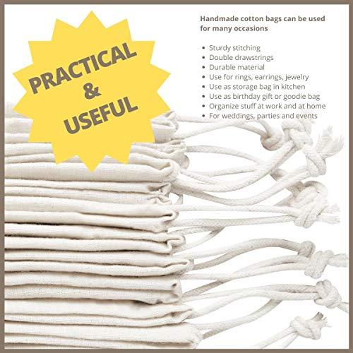 DR DR 100 Percent Cotton Muslin Drawstring Bags 12-Pack For Storage Pantry Gifts (6 x 8 inch, Beige)