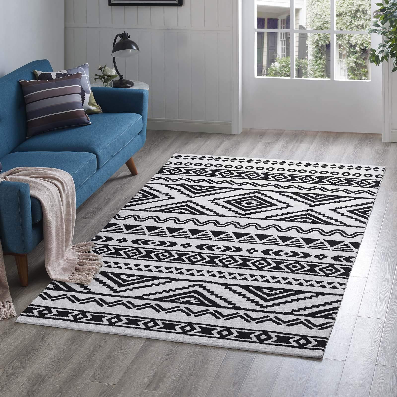 America Luxury - Rug Modern Contemporary Living Lounge Room Area Rug Floor Carpet, Style, Fabric, Multi White