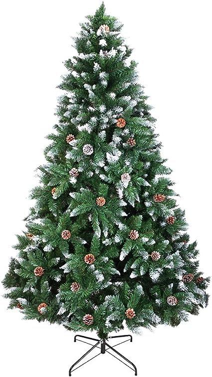 HomeLoft Basics Christmas Tree, 6ft Artificial Christmas Tree Xmas Pine Tree with Legs Flocked Snow Trees with Decoration Perfect for Indoor and Outdoor Holiday Decoration