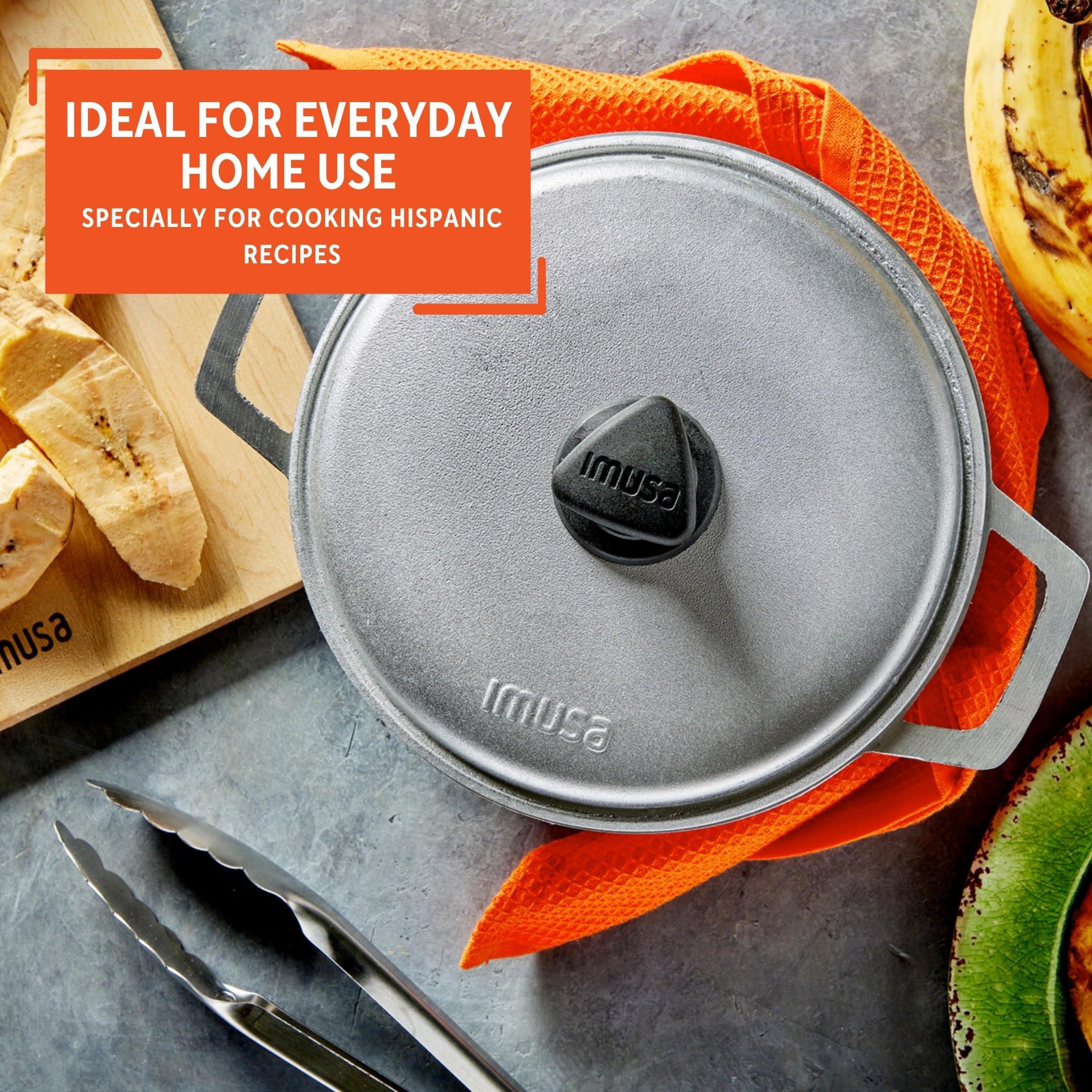 Imusa IMUSA USA Traditional Aluminum Colombian Natural Caldero Cookware, 3.7 Quart, Silver