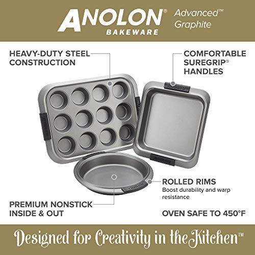 Anolon Anolon Advanced Nonstick Bakeware with Grips, Nonstick Cookie Sheet / Baking Sheet - 11 Inch x 17 Inch, Gray