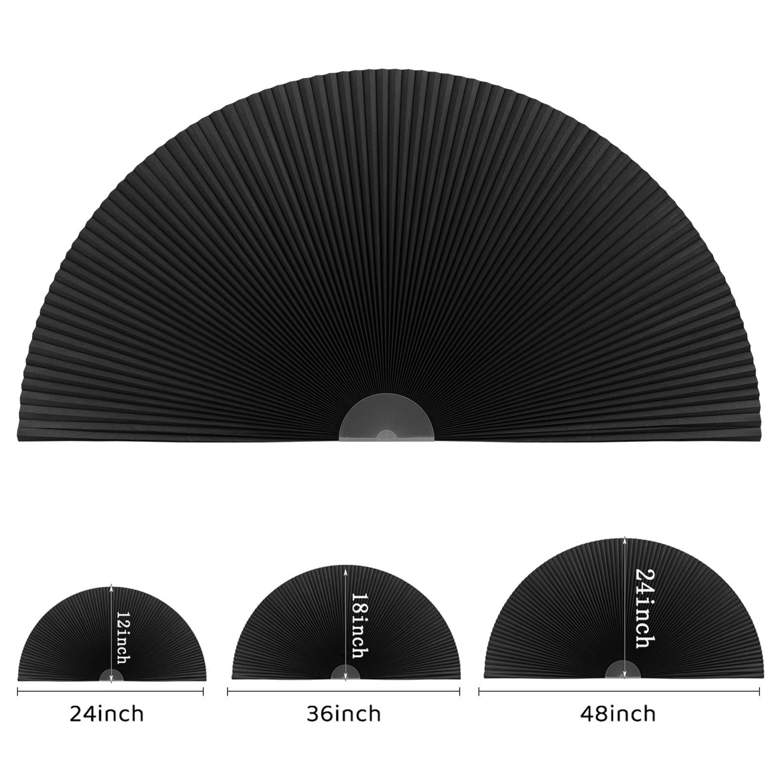 ChYoung Arch Window Shade Blackout, Stick on Cellular Shades Cordless No Drill Honeycomb Blinds, Thermal Insulated UV Protection Fabric Half Circle Window Coverings Room Darkening Shades (Black, 48"W x 24"H)