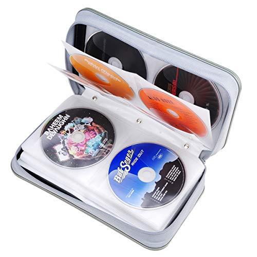 WISMART CD DVD Wallet, Wismart 96 Capacity Heavy Duty Sturdy DVD Storage Hard shell CD Disk Holder DVD Case VCD Wallets Blu-ray Media Case Storage Holder Organizer Wallet,96 Capacity (Black)