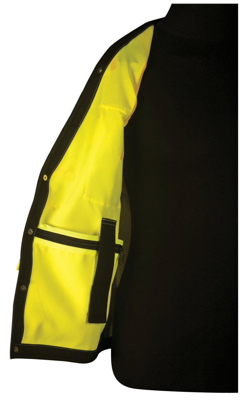 Kishigo ML Kishigo Mens Class 2 High Vis Professional Surveyor\'s Vest Lime 5XL S5000