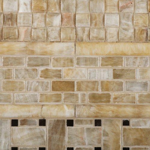 Oracle Moldings Honey Onyx 3D Small Bread Mosaic Tile, Polished - Box of 5 sq. ft.