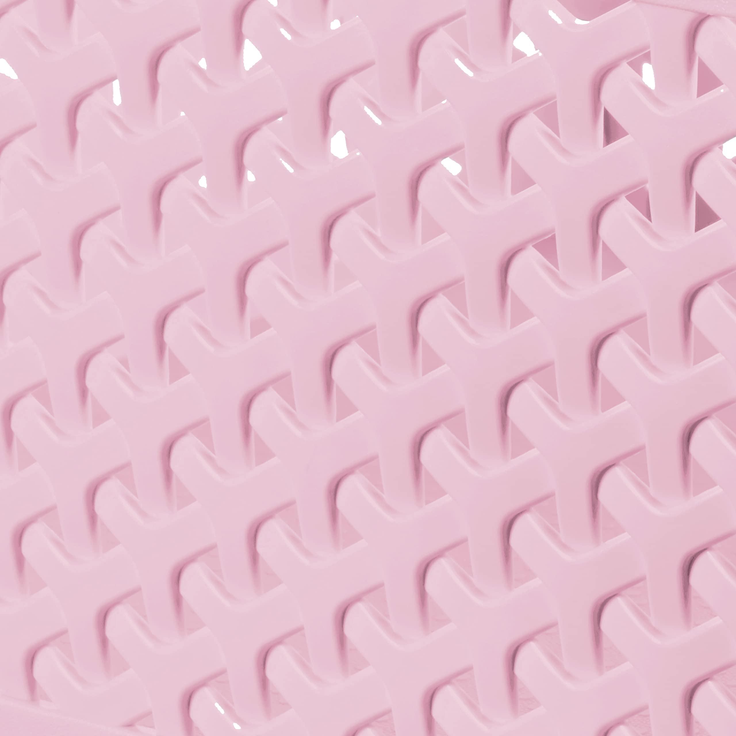 Curver Curver My Style Rattan Effect Set of 3 Kitchen, Living room, Bathroom, Bedroom, Utility Large Rectangular Storage Baskets 18 Litres - Pink