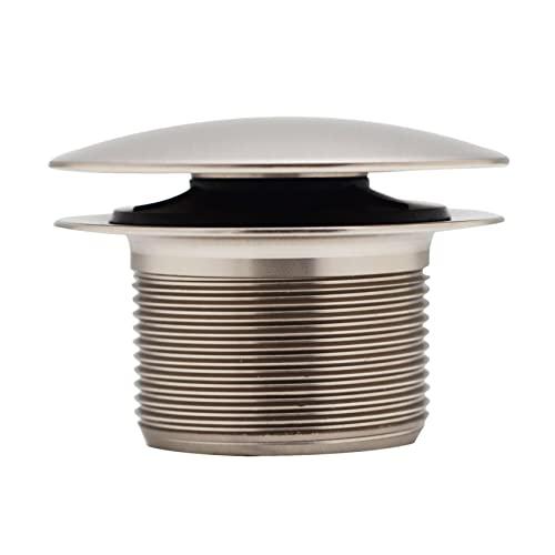Westbrass Westbrass D398R-07 1-1/2\" NPSM Coarse Thread Mushroom Tip-Toe Bathtub Stopper Bath Drain, 1-Pack, Satin Nickel