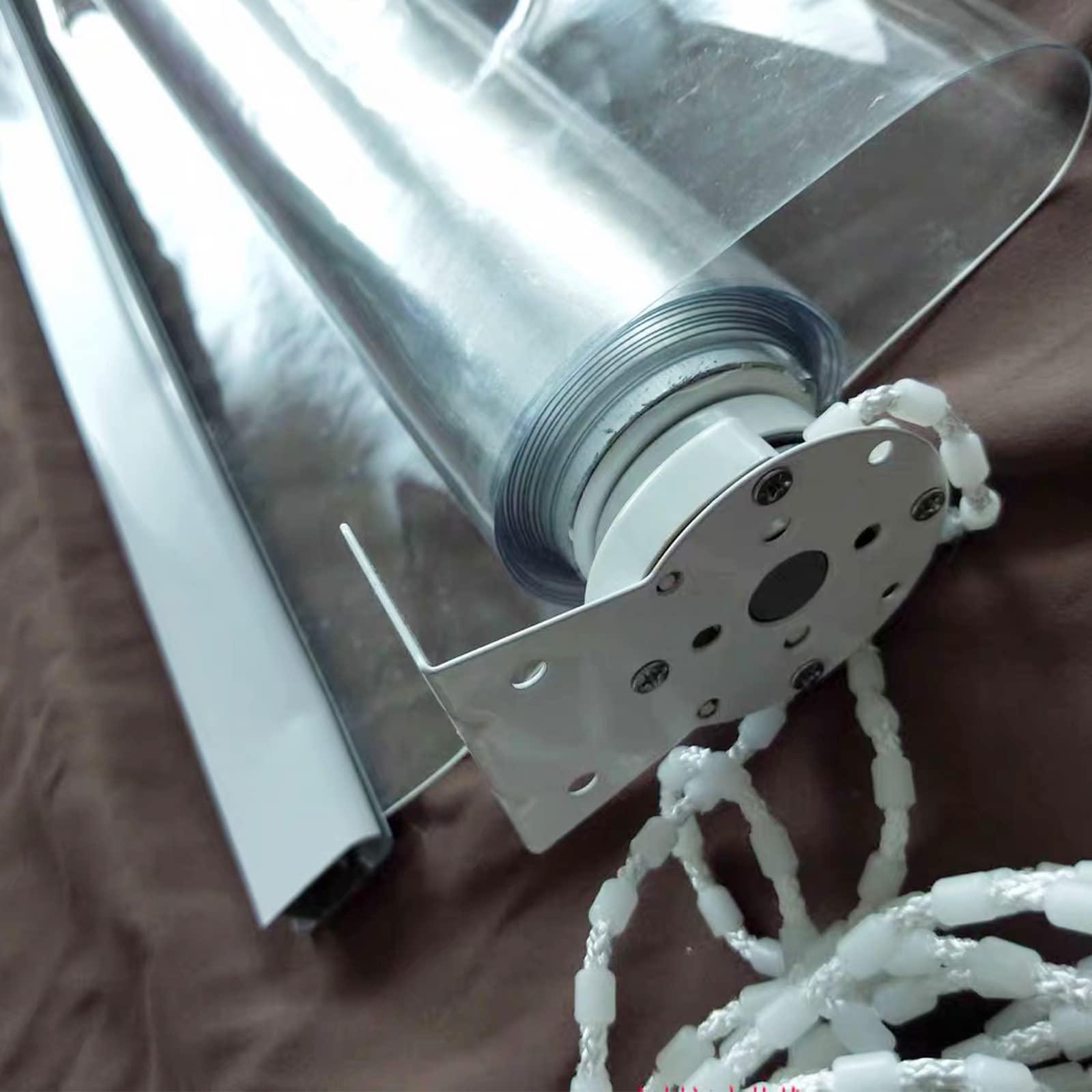 ZXCVBAS Clear PVC Plastic Roller Blinds,Transparent Vinyl Roller Shade Blind,Transparent Waterproof PVC Window Shades Roller Blind,Blinds for Outdoor Patio Hotel Office,60x120cm/23.6x47.2in