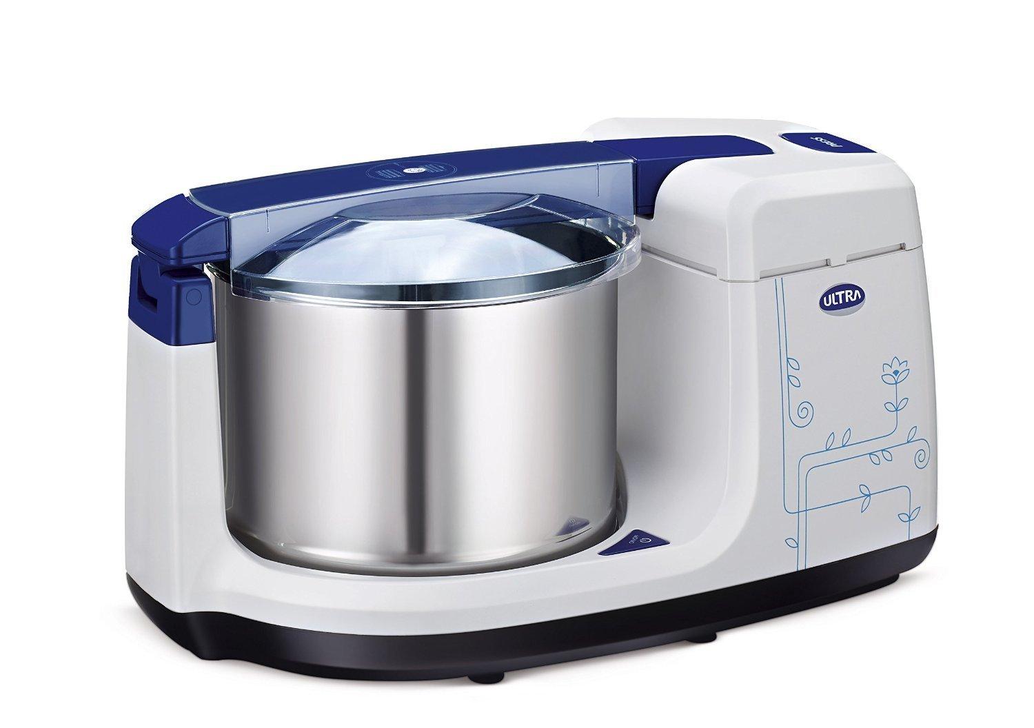 Elgi Elgi Ultra Bigg+ 2.5 Liter Table Top Wet Grinder | With Atta Kneader 110 Volt For USA & Canada, Blue