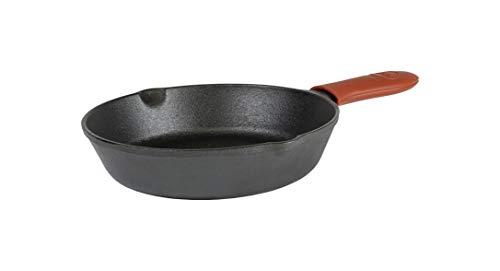 Lodge Lodge Cast Iron Skillet with Red Mini Silicone Hot Handle Holder, 8-inch
