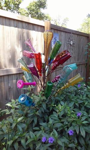 BottleTree The Big Daddy Bottle Tree | Outside Yard Garden Decor | No Assembly Required | Displays 25 Bottles | 5 ft (60\") Tall | Heavy Duty Welded Solid Raw Steel | Unpainted | Made in Mississippi USA