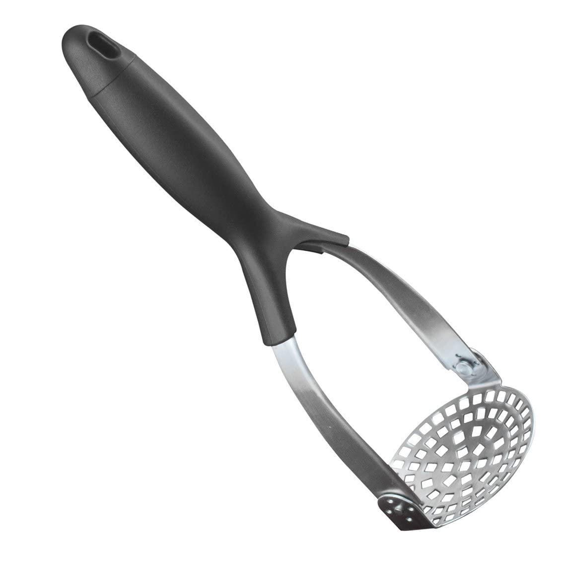 Greewen Greewen Potato Press Masher Professional Vertical Foldable Handle Stainless Steel, Black and Sliver, Medium