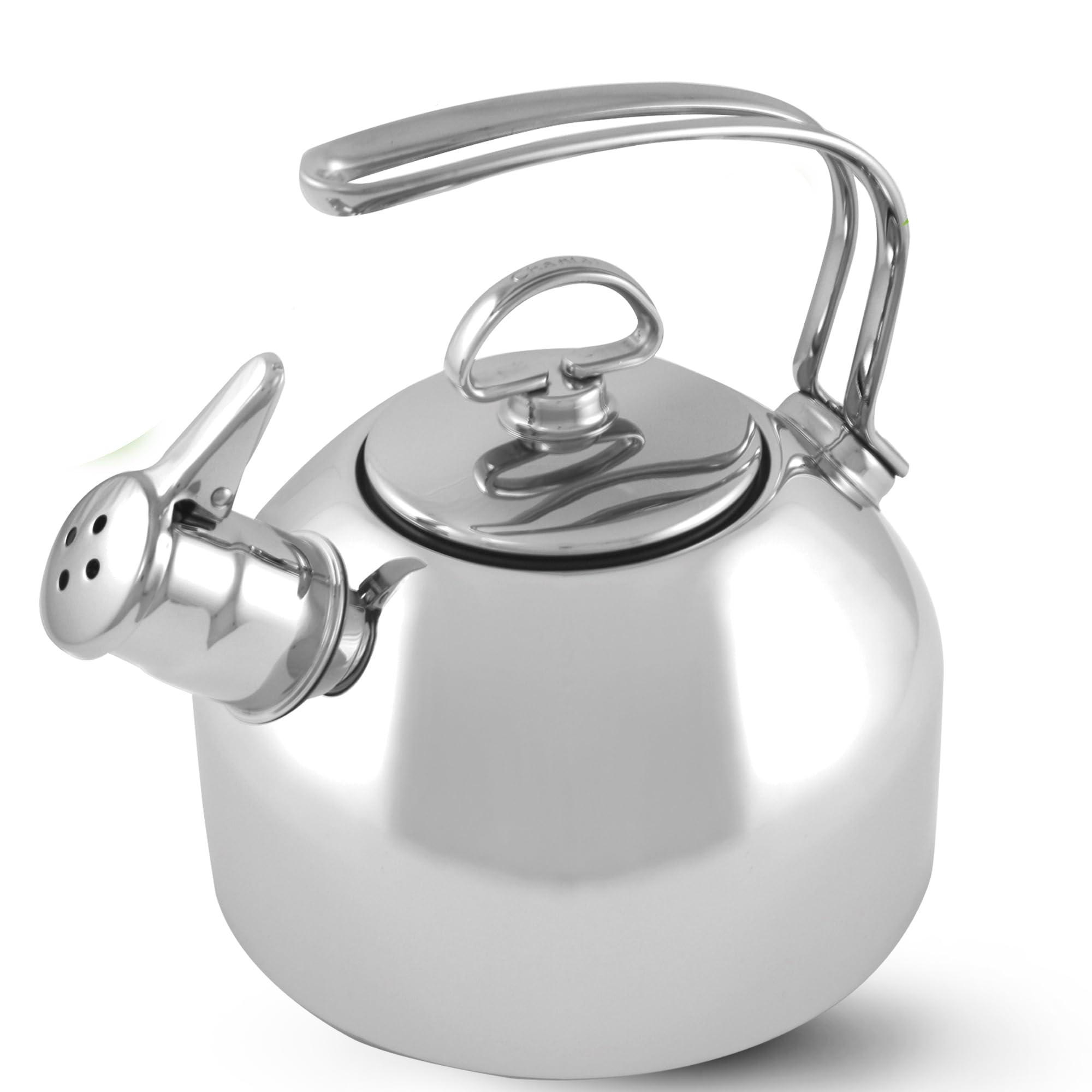 Chantal Chantal Classic Teakettle, 1.8 QT, High Grade Stainless Steel, 2-Tone Harmonica Whistle, Rapid Boil and Even Heating (Silver)