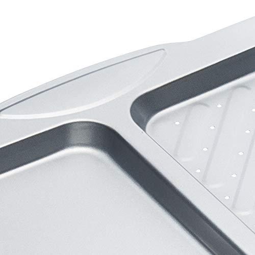 Kitchen Craft KitchenCraft Divided Baking Tray/Crisper with Non Stick Finish, 40 x 35.5 cm, Silver
