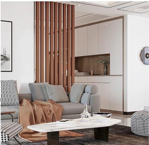 WAHHWF 2ft/3ft/4ft/5ft/6ft/7ft/8ft Tall Wall Partition Room Divider Floor to Ceiling Wooden Slats, Wood Privacy Screens/Room Separation Deviders Post Column for Bathroom Daycare Studio Apartment (Color : W