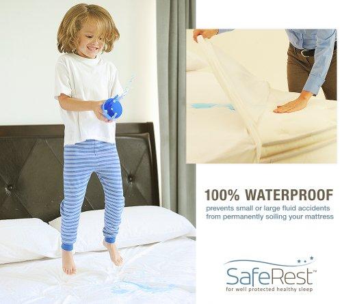 SafeRest SafeRest Zippered Mattress Protector - Premium 12-15 Inch Waterproof Mattress Cover for Bed - Breathable & Noiseless Washable Mattress Encasement - California King