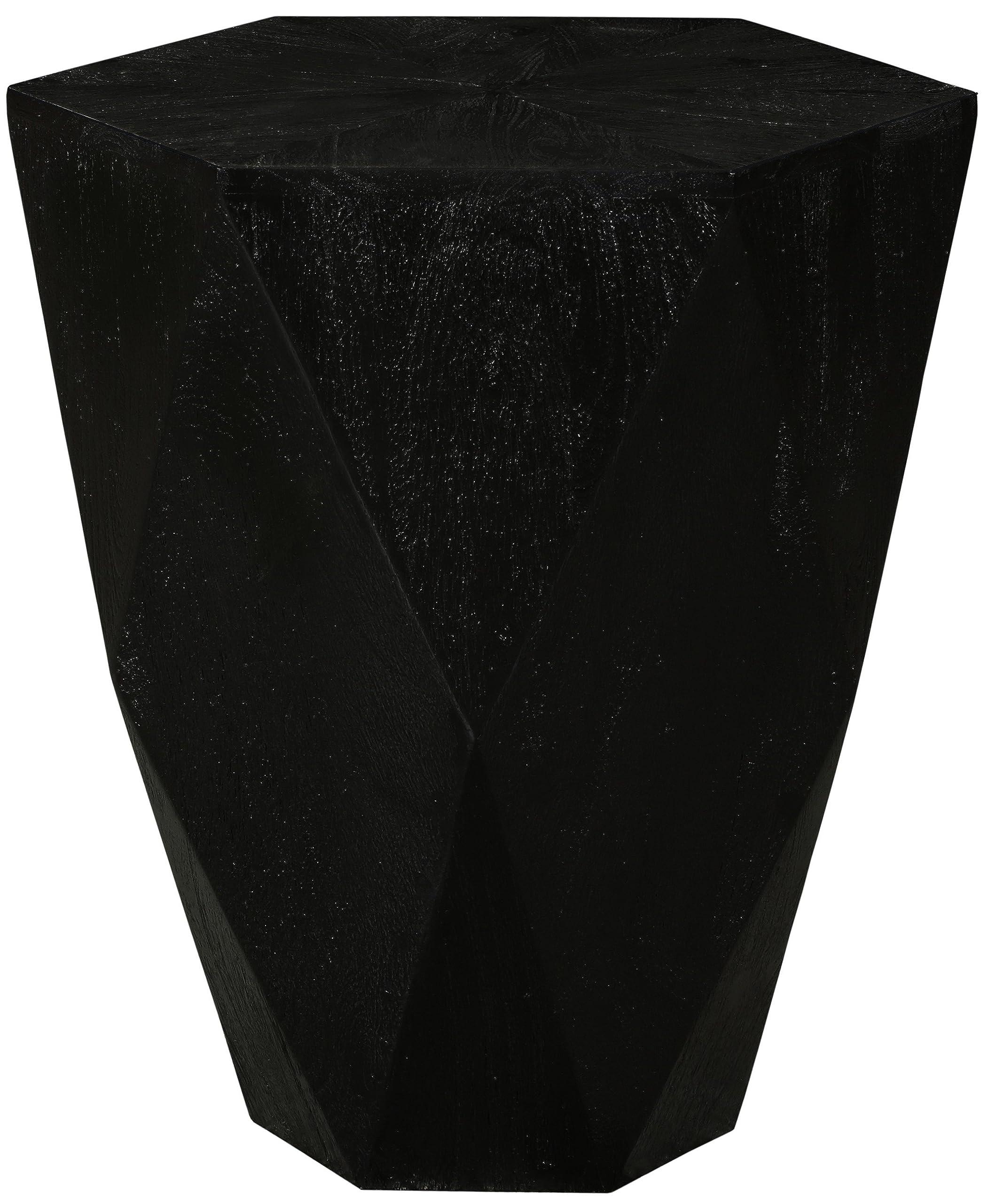 Meridian Furniture Meridian Furniture 234Black-ET Diamante Collection Modern | Contemporary End Table with Oak Veneer, Rich Black Finish, Diamond Shape, 20\" W x 20\" D x 22\" H, Black