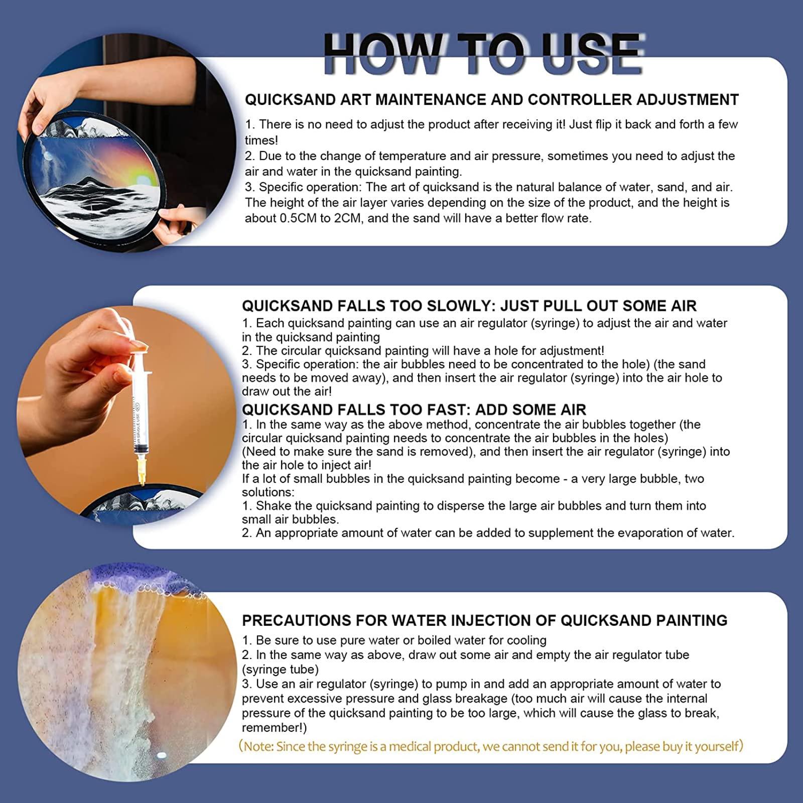 BBYYT Sand Art Liquid Motion, Moving Sand Art, Wall Mounted Rotate Sculpture, Wall Art Deep Sea Sandscape Room Decoration, Glass Crafts Solid Wood Frame, Relaxing Mood Home Office Work Decor(Blue, 17.3'')